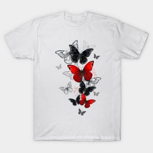 Flying Black and Red Morpho T-Shirt